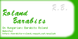 roland barabits business card